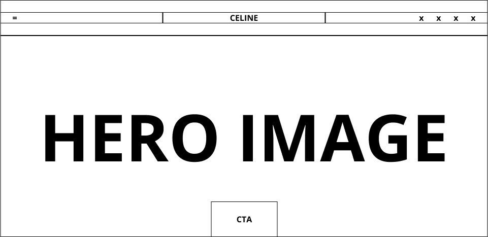Celine redesign homepage wireframe
