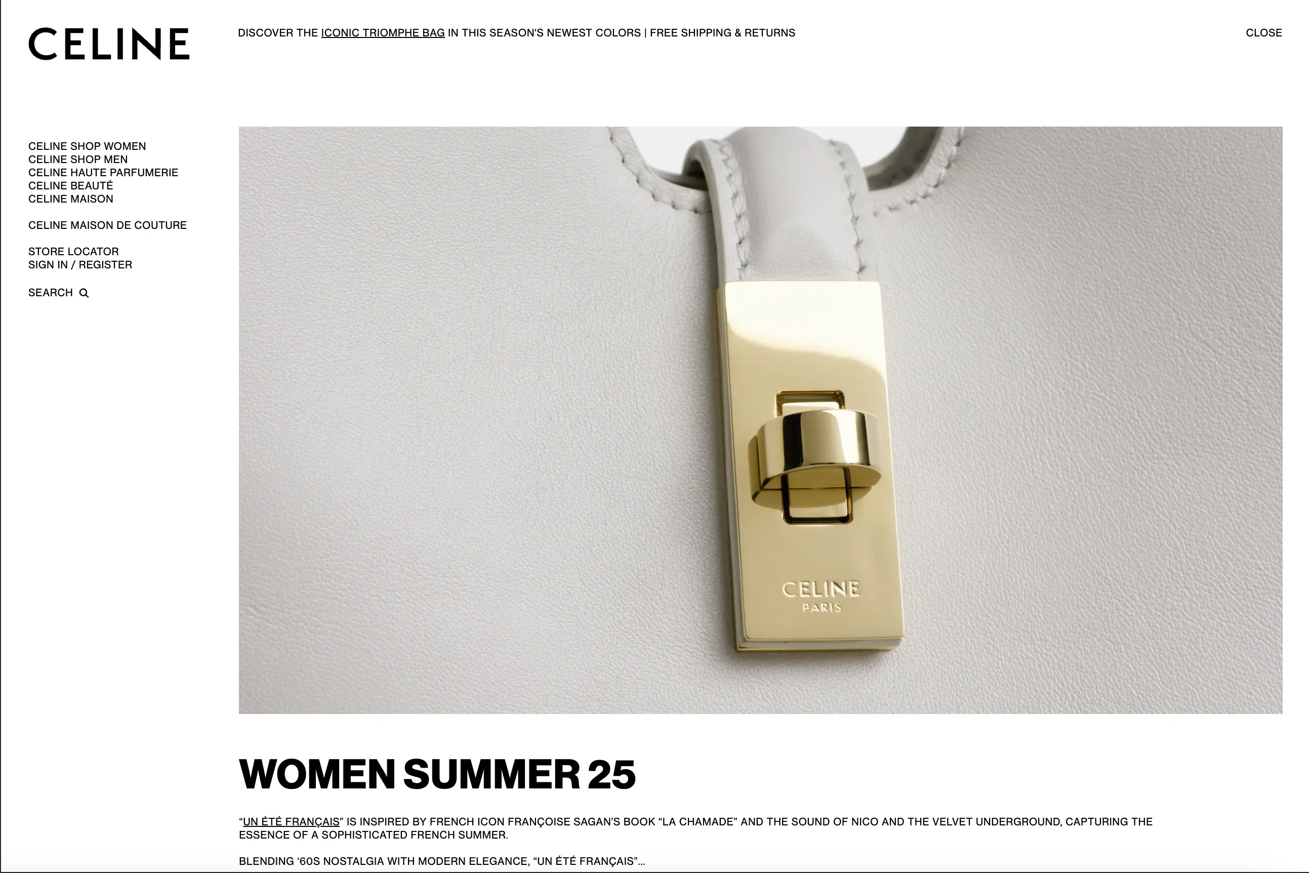Celine.com homepage